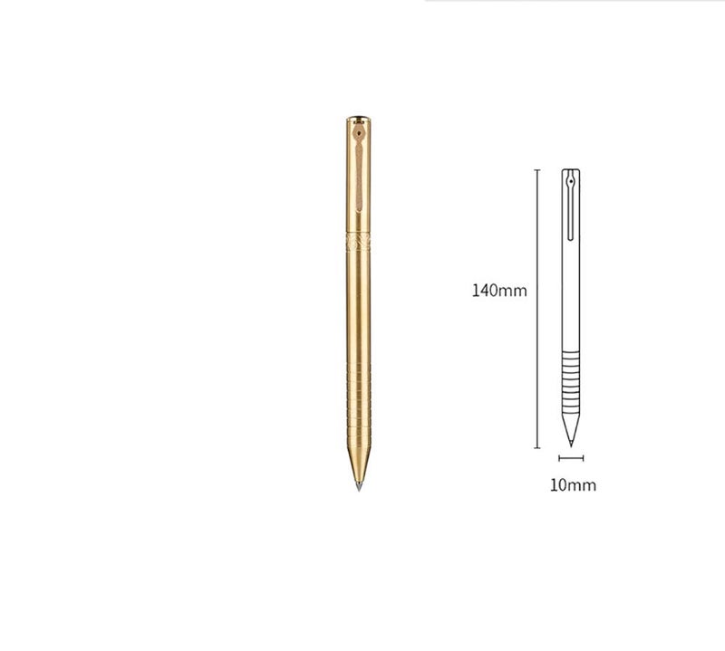 EKLOEN Twist Retractable Refill Solid Brass Pen, EDC Pocket Signature Pen with Clip - Image 5
